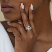 Ocean Waves Birthstone Ring [Sterling Silver]