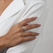 Anillo de Piedras de Nacimiento Olas de Océano [Plata de Ley]