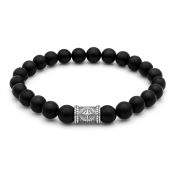 Compass Women Bracelet With Black Onyx Stones [Silver]