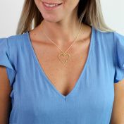 Collier Notre Cœur avec Prénoms [Plaqué Or 18ct]