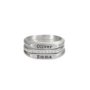 SIlver Name Rings with Kids Names