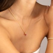 Aurelia Birthstone Necklace with Diamonds [18K Gold Vermeil]