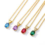 Aurelia Birthstone Necklace with Diamonds [18K Gold Vermeil]