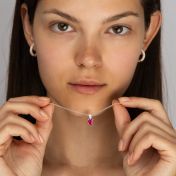 Aurelia Birthstone Necklace with Diamonds [Silver]