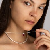 Aurelia Birthstone Necklace with Diamonds [Silver]