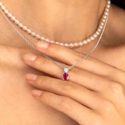 Aurelia Birthstone Necklace with Diamonds [Silver]