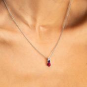 Mother’s Bloom Birthstone Necklace [Silver]