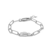 Zevende Hemel Naam Armband [Paperclip Stijl / Sterling Zilver]