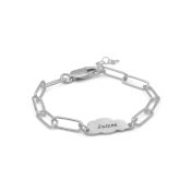 Zevende Hemel Naam Armband [Paperclip Stijl / Sterling Zilver]