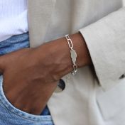 Zevende Hemel Naam Armband [Paperclip Stijl / Sterling Zilver]