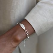 Zevende Hemel Naam Armband [Paperclip Stijl / Sterling Zilver]