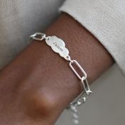Zevende Hemel Naam Armband [Paperclip Stijl / Sterling Zilver]