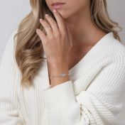 Paperclip Style Hera Evil Eye Bracelet [Sterling Silver]