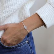 Paperclip Style Hera Evil Eye Bracelet [Sterling Silver]