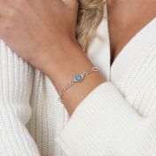 Paperclip Style Hera Evil Eye Bracelet [Sterling Silver]