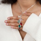 Collar de Piedras de Nacimiento Encantadas de Clips [Plata de Ley]