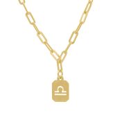 Zodiac Sign Necklace with Paperclip Chain [18K Gold Vermeil]