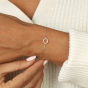Pavé Circle Pendant Bracelet [18K Gold Plated]