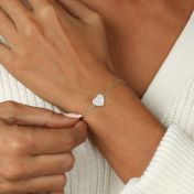 Pavé Heart Bracelet [18K Gold Plated]