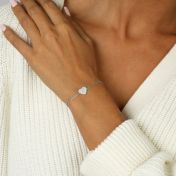 Pavé Heart Bracelet [Sterling Silver]