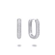 Pavé U Hoop Earrings [Sterling Silver]