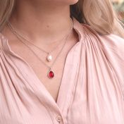 Enchanted Drop Layered Birthstone Necklace [Sterling Silver]