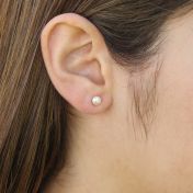 Pearl Button Earrings [10K Gold]