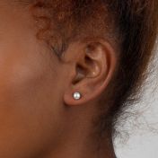 Pearl Button Earrings [10K Gold]