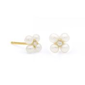 Four Leaf Pearl Clover Earrings [18K Gold Vermeil]