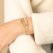 Bracelet Pierre de Naissance Étoiles Enchantées [Plaqué Or 18ct]