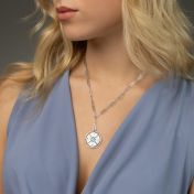 Compass Initials Necklace with Nano Bible [Sterling Silver] 