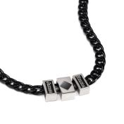 Personalisierte Schwarze Kubanische Kette mit Nano Bibel