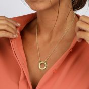 Helena Circle Name Necklace - Classic Chain [18K Gold Plated]