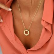Helena Circle Name Necklace - Classic Chain [18K Gold Plated]
