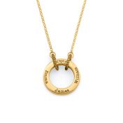 Helena Circle Name Necklace - Classic Chain [18K Gold Plated]
