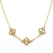 Personalisierte Kleeblatt Kette [750er Gold Vermeil]