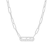 Collier Prénom de Chaîne Trombone [Argent 925]