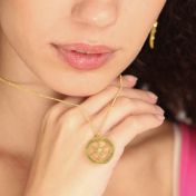 Personalized Snowflake Circle Necklace [18K Gold Vermeil]