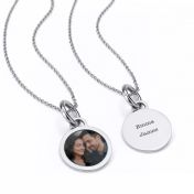 Memories Circle Photo Necklace [Sterling Silver]