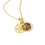 Diamond Blossom Photo Necklace [18K Gold Plated]