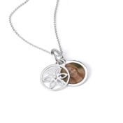 Diamond Blossom Photo Necklace [Sterling Silver]