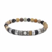 Picasso Jasper Women Name Bracelet with 0.30 ct Diamond [Sterling Silver]