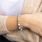 Pulsera Clásica de Mujer de Jaspe Picasso [Plata de Ley]