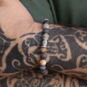 Pulsera de Brujula con Jaspe Picassom para Hombres 