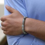 Pulsera con Ojo Turco para Hombres con Piedras de Jaspe Picasso