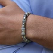 Pulsera con Ojo Turco para Hombres con Piedras de Jaspe Picasso