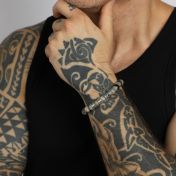 Pulsera con Ojo Turco para Hombres con Piedras de Jaspe Picasso