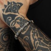 Pulsera con Ojo Turco para Hombres con Piedras de Jaspe Picasso