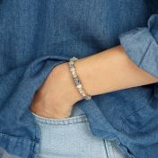 Picasso Jaspis Hamsa Armband mit Gravur für Damen [Sterlingsilber]