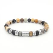 Picasso Jasper Infinity Women Name Bracelet [Silver]